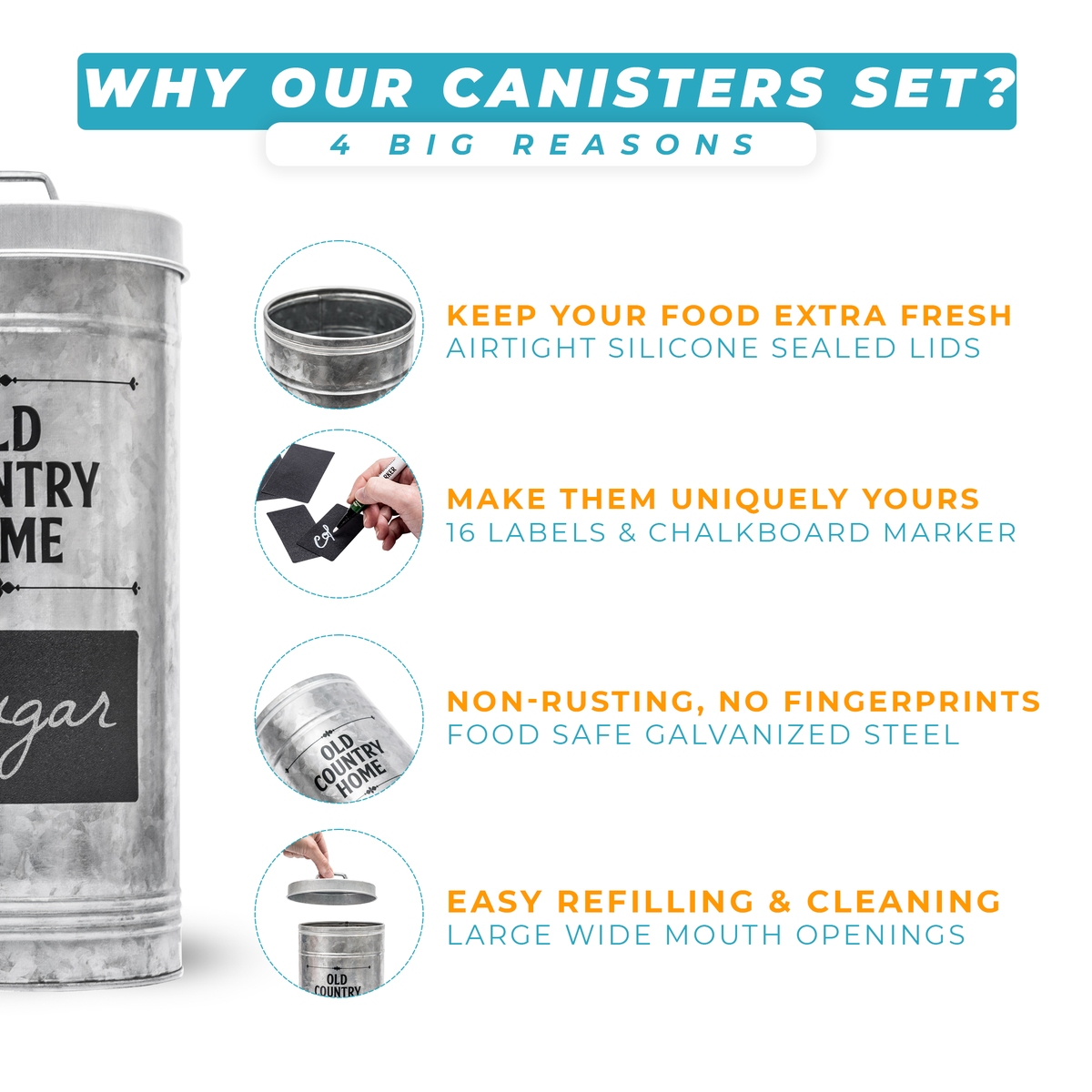 4 big reasons to choose Saratoga Home&#39;s galvanized canisters set