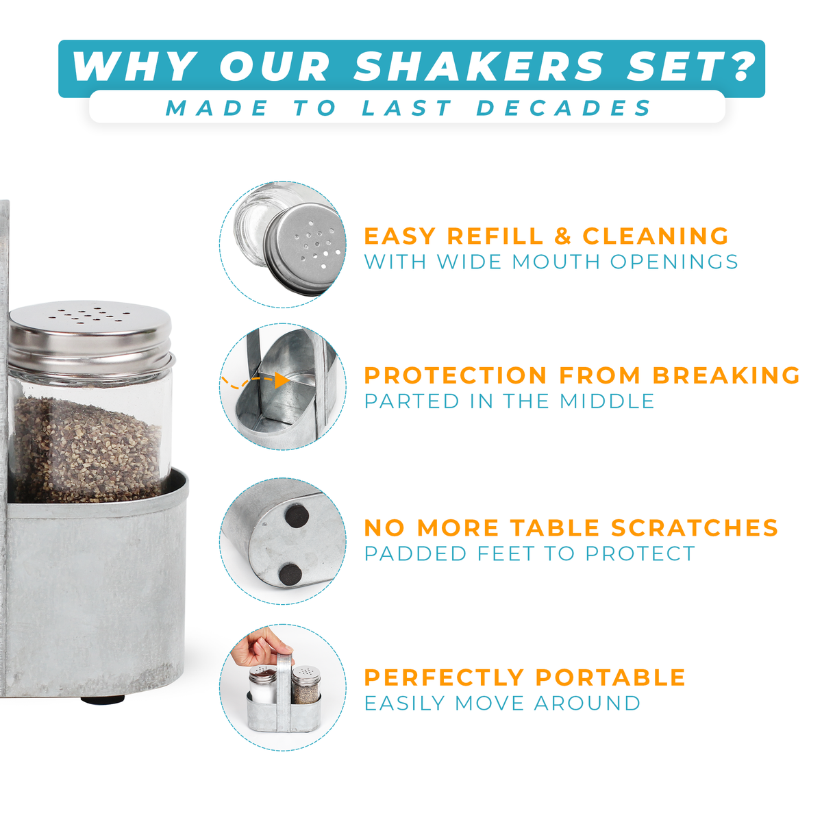 Why Saratoga Home&#39;s shakers set? A product that is made to last decades