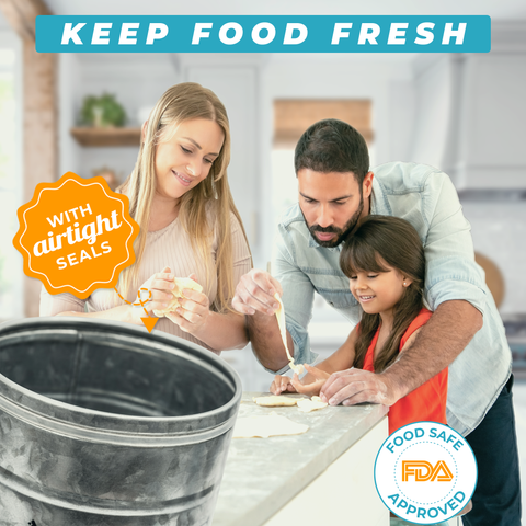 Canisters set with airtight seals to keep food fresh