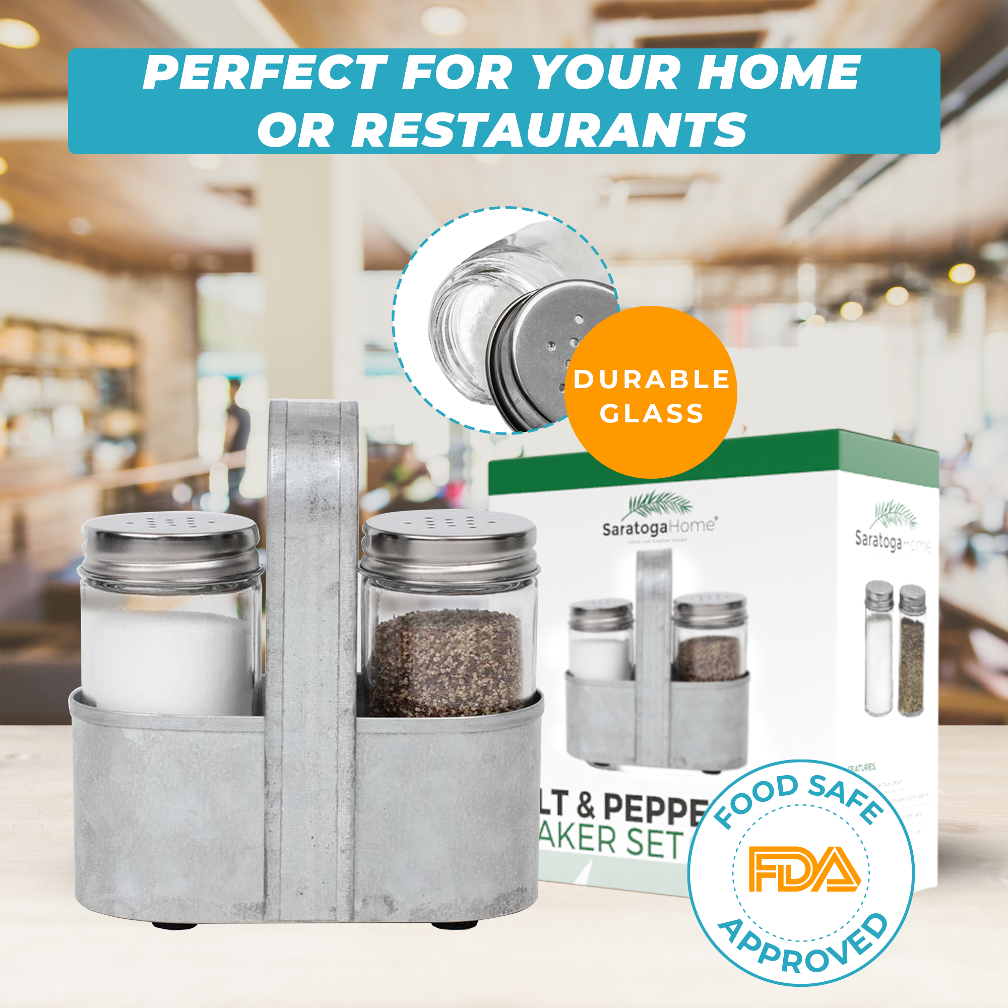 Shakers set made of durable glass, wrapped in gift-ready packaging, perfect for your home or restaurants