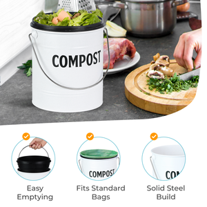 Indoor Compost Bin No Smell, Compost Pail for Kitchen Counter, 1.3 Gal -  Saratoga Home