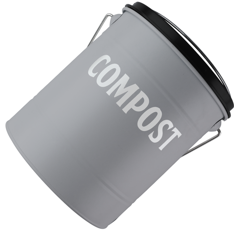 Gray Compost Bin side view without the lid