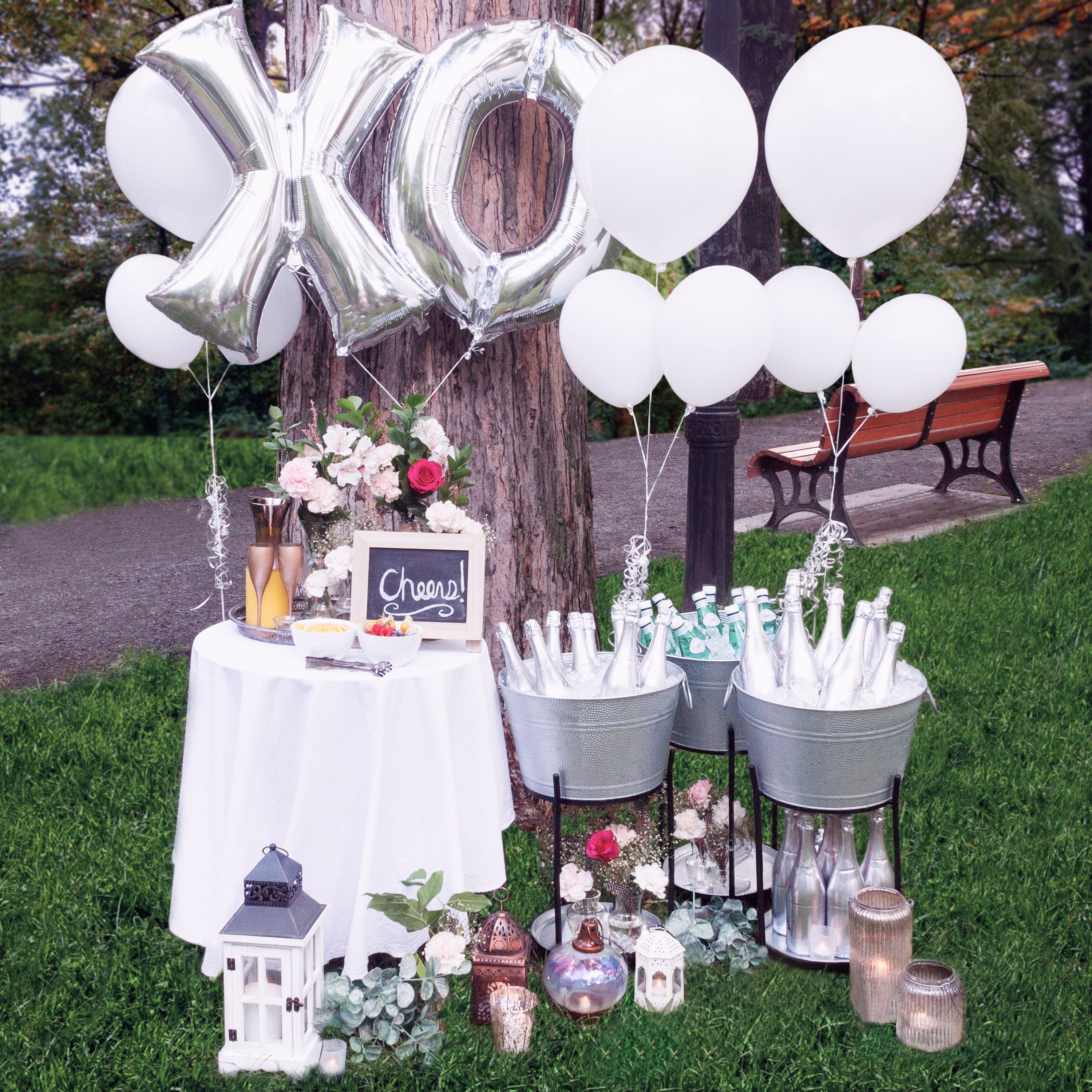 Beverage Tub with Stand and Tray by Saratoga Home in a wedding as a decor.
